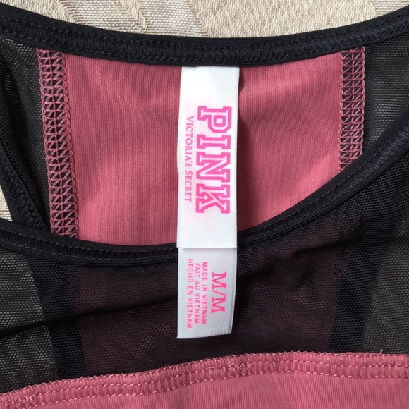 VS Pink Mesh High Neck Sports Bra - Picture 3 of 3